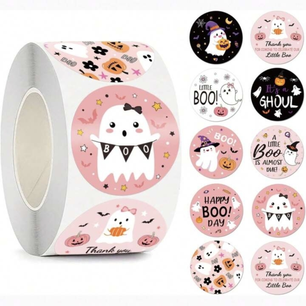 Halloween Assorted Stickers 1" - 500 Count NIP